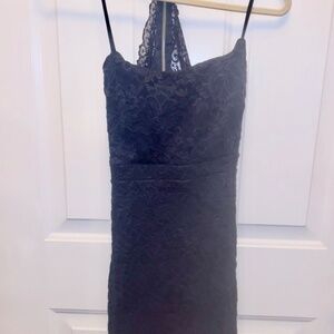 Emerald Sundae Glitter Lace Bodycon Dress Navy Blue